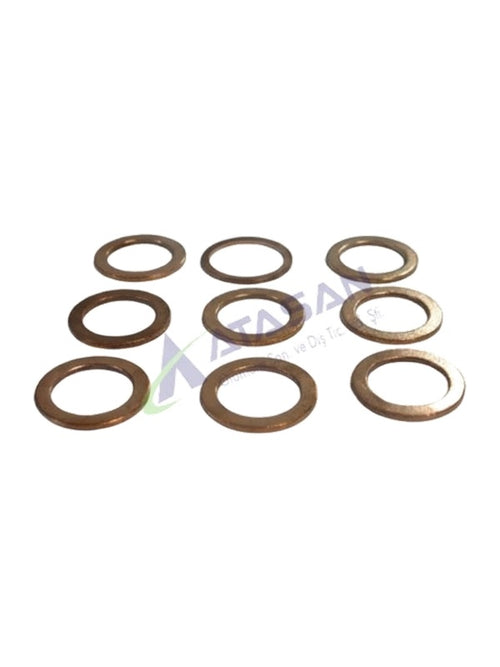 METRİK BAKIR PUL Metrik 10 İç Çap : 10,20 Dış Çap:14,30 Kalınlık:1,20mm - New Holland - Massey Ferguson - Erkunt - Tümosan - Steyr-Başak - HRL5080 - 50 Adet