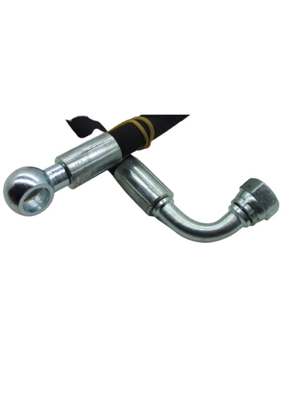 HİDROLİK DİREKSİYON HORTUMU BASINÇ BİR UCU REKOR-BİR UCU HALKA REKOR-7250027 - 54C Y - New Holland 55 - Massey Ferguson 65 - 90,5cm - 1 Adet