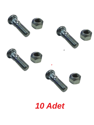 ARKA TEKER BİJONU SOMUNLU 5/8x55 881162M2 - Massey Ferguson 265 - 285 - 893017 - 10 Adet