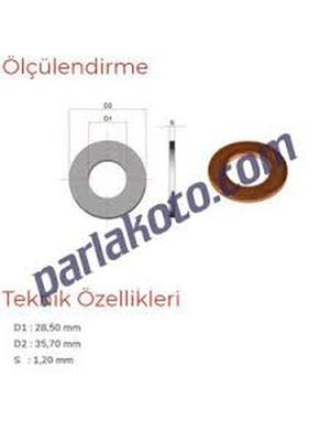 METRİK BAKIR PUL Hdr B.T Metrik 28 İç Çap :28,50 Dış Çap:35,70  Kalınlık:1,20mm - New Holland - Massey Ferguson - Erkunt - Tümosan - Steyr-Başak - HRL5220 -   25  Adet